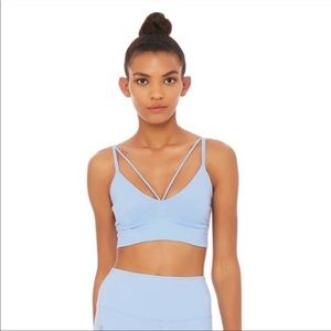ALO YOGA deluxe light blue sports bra